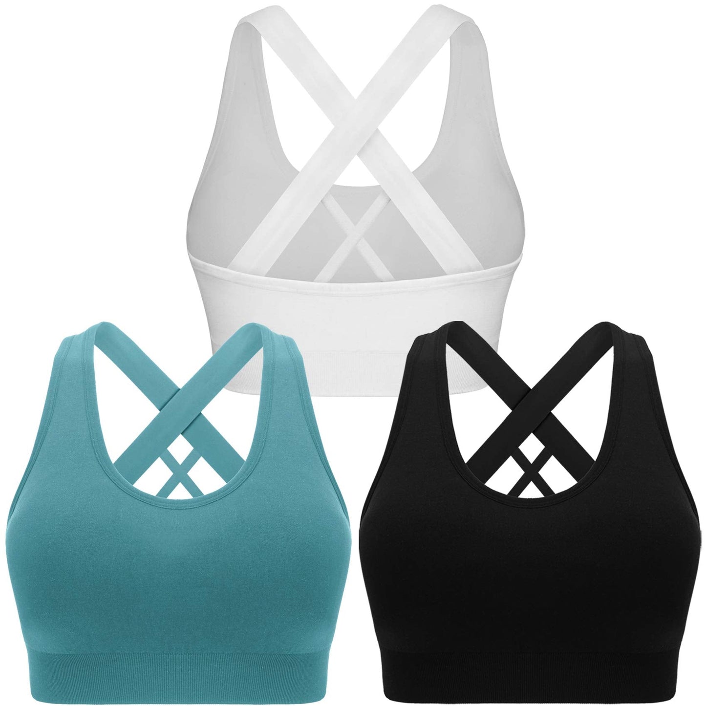 Women's High Impact Seamless Padded Criss-Cross Sports Bra
