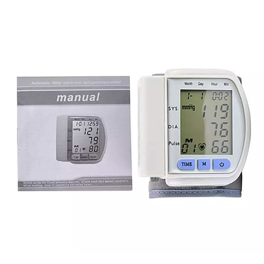 LCD Automatic Wrist Blood Pressure Monitor with Digital Display
