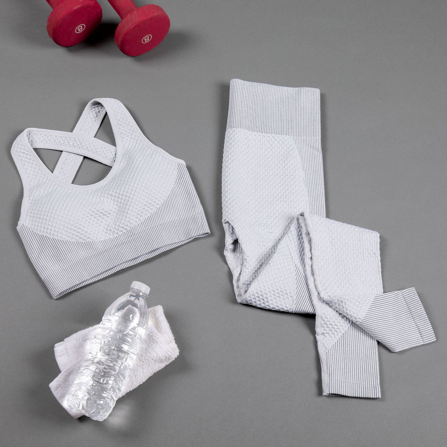 Textured Leggings and Sports Bra Activewear Set Women