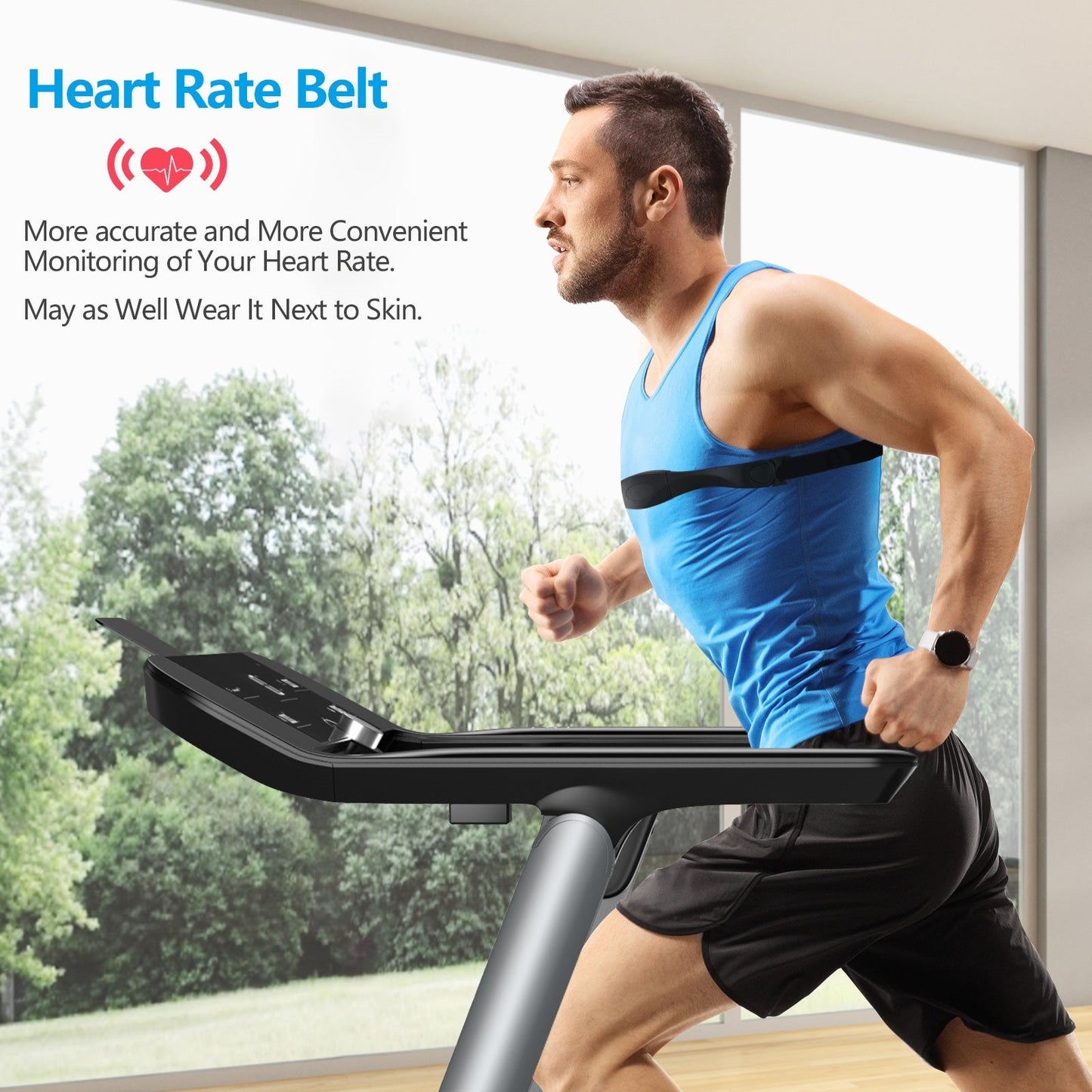 Italian Folding Treadmill Heart Rate Belt Fatigue Button Home Fitness