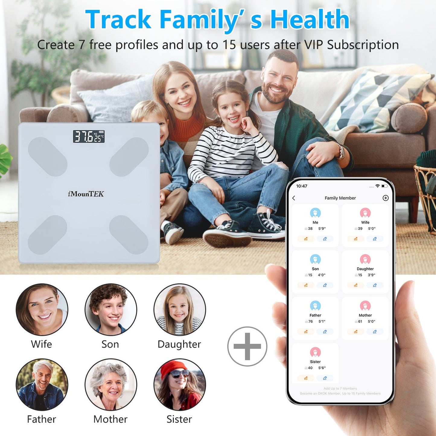 Smart Digital BMI Body Composition Scale with App Sync