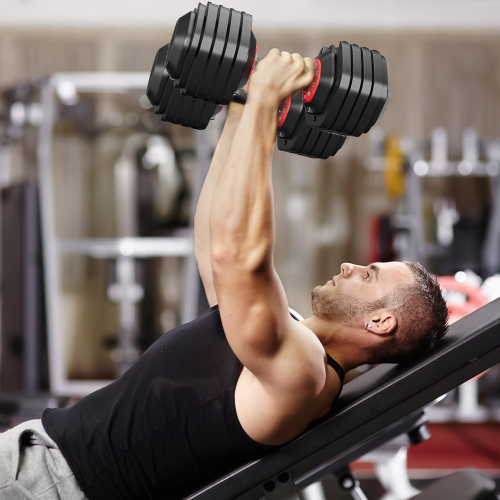 10-in-1 Adjustable Dumbbell Set with Quick Rotation Handle