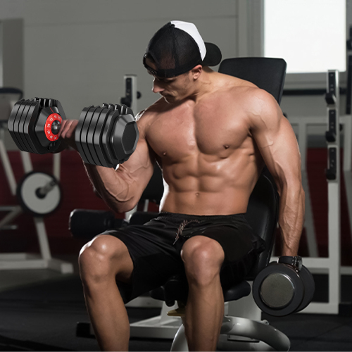 10-in-1 Adjustable Dumbbell Set with Quick Rotation Handle