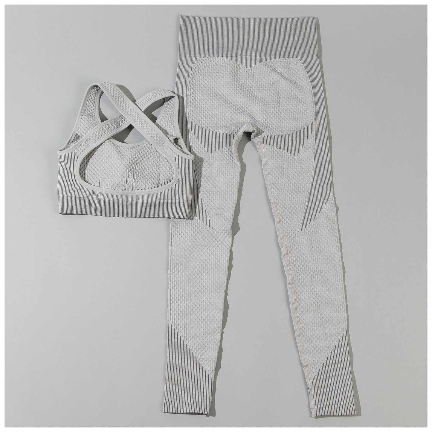 Textured Leggings and Sports Bra Activewear Set Women