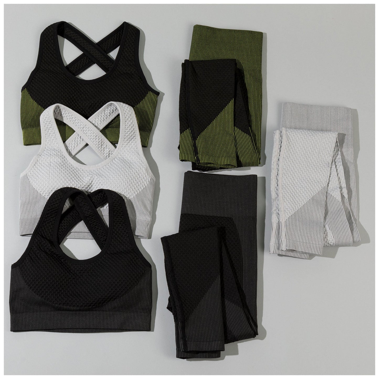 Textured Leggings and Sports Bra Activewear Set Women