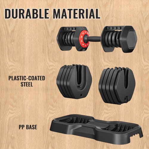 10-in-1 Adjustable Dumbbell Set with Quick Rotation Handle