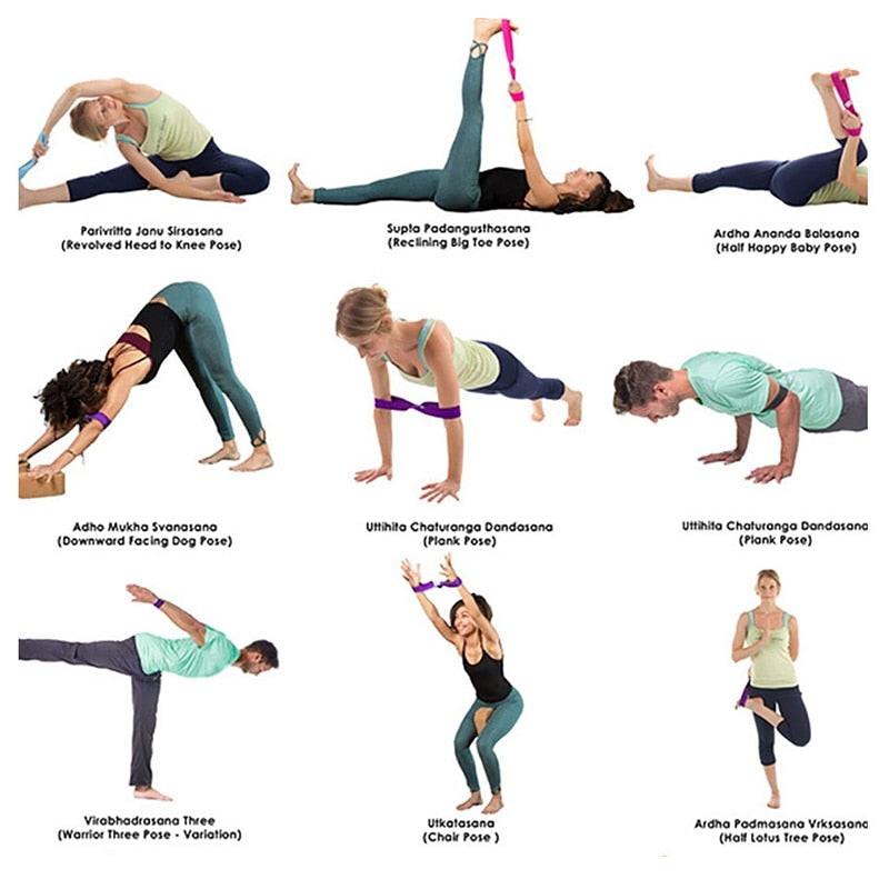 8-Shaped Yoga Stretch Strap for Pilates and Fitness Training