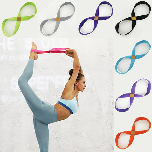 8-Shaped Yoga Stretch Strap for Pilates and Fitness Training