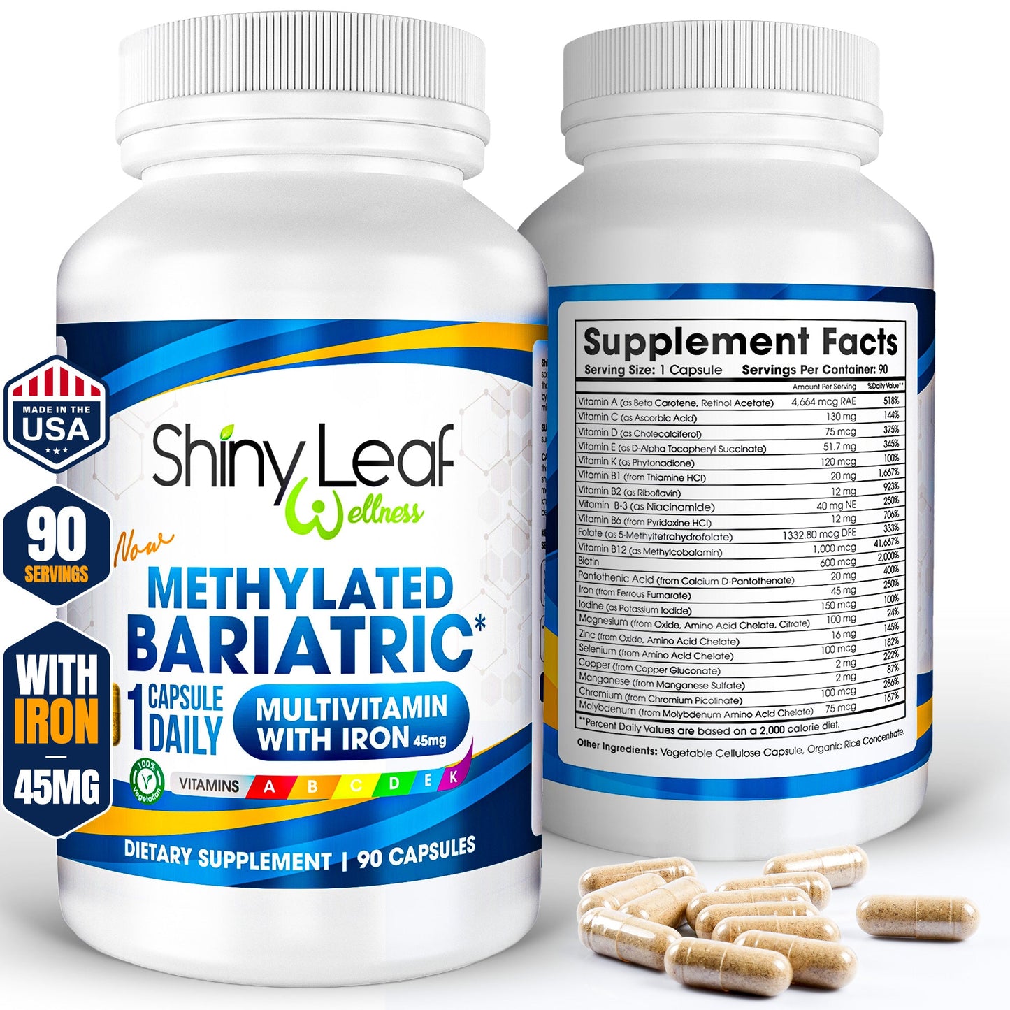Methylated Bariatric Multivitamins with Iron Daily Capsule Support
