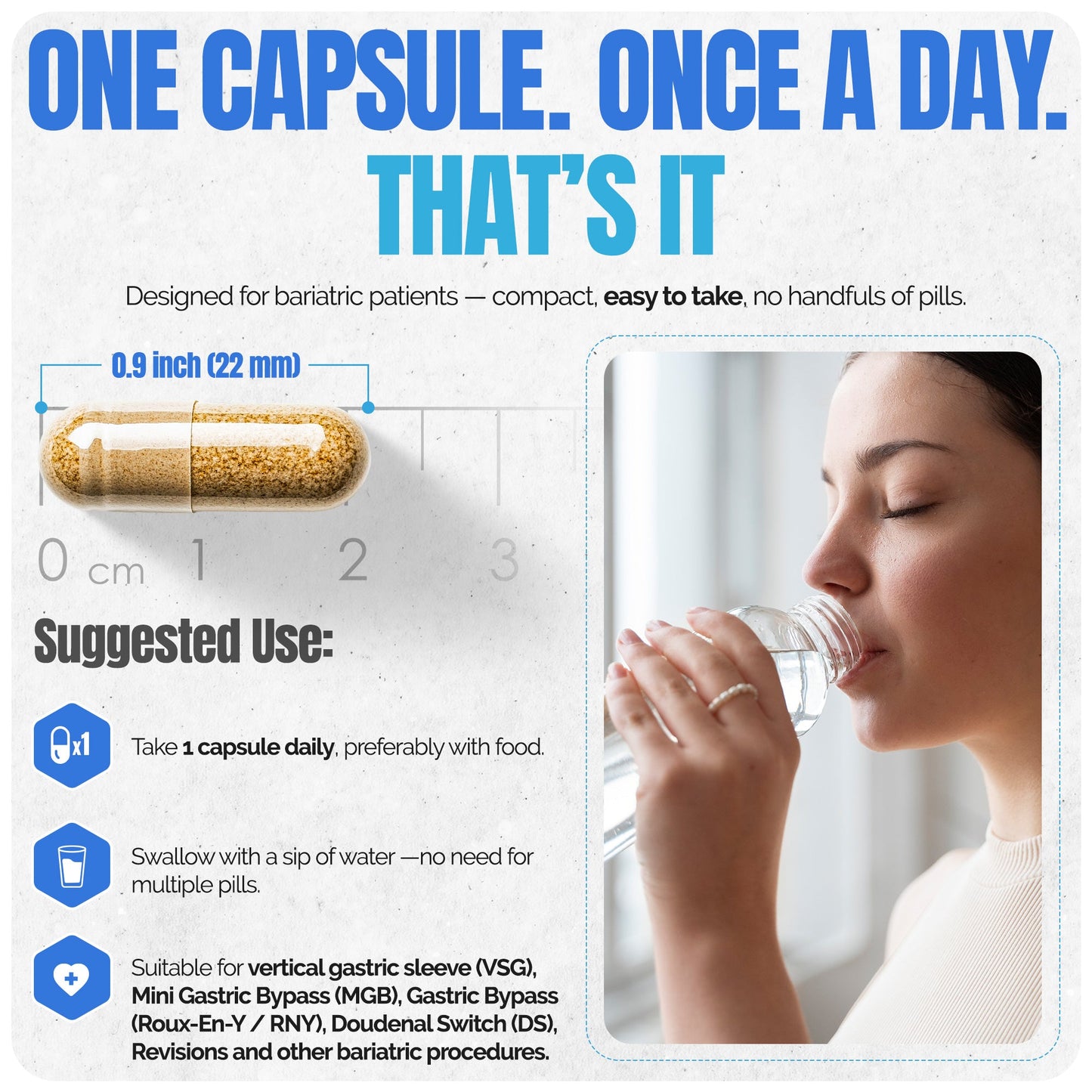 Methylated Bariatric Multivitamins with Iron Daily Capsule Support