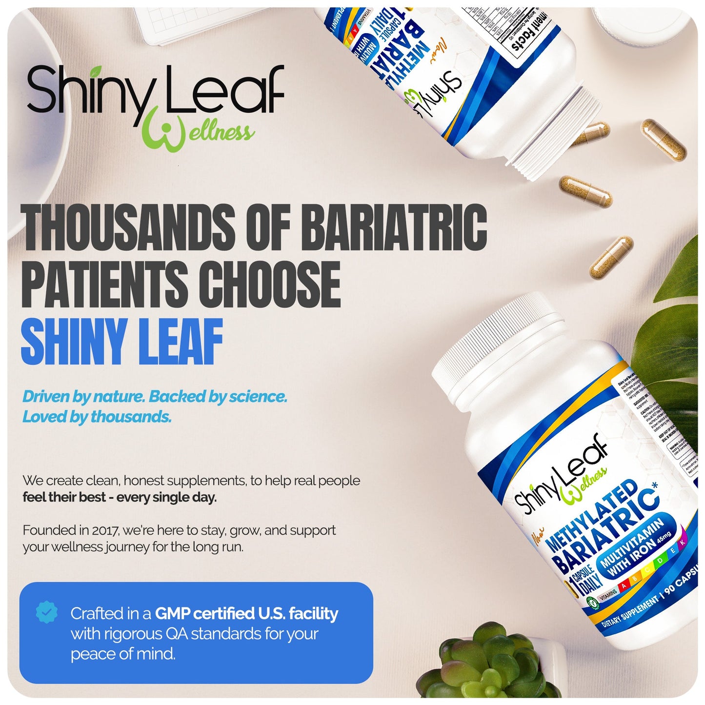 Methylated Bariatric Multivitamins with Iron Daily Capsule Support