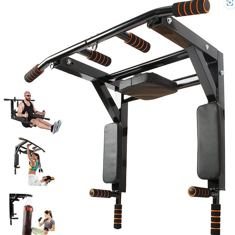 Wall Mounted Pull-Up Station with Parallel Bars Rack