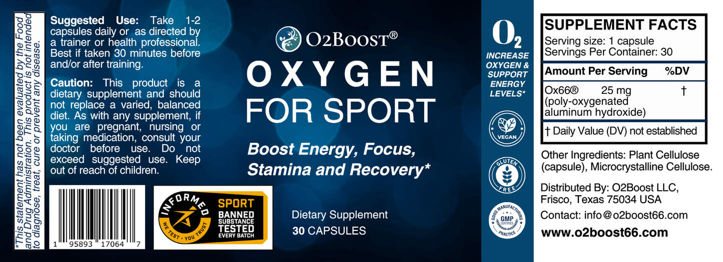 Oxygen For Sport Supplement for Athletic Performance and Endurance