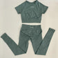 Women's Two-Piece Yoga Fitness Outfit Activewear Set