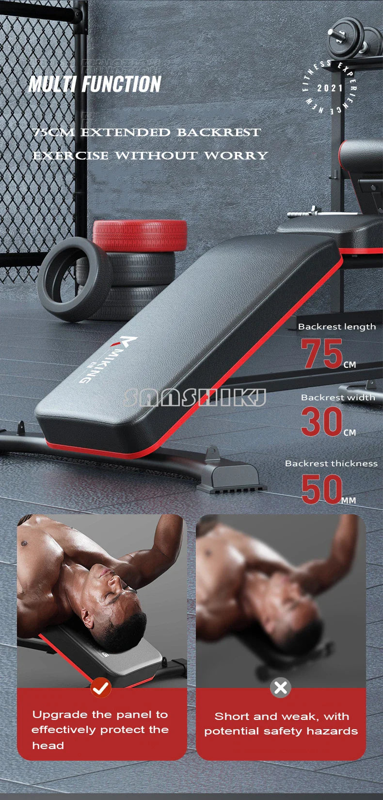 Multifunctional Weightlifting Bench Abdominal Fitness Dumbbell Training Home Equipment