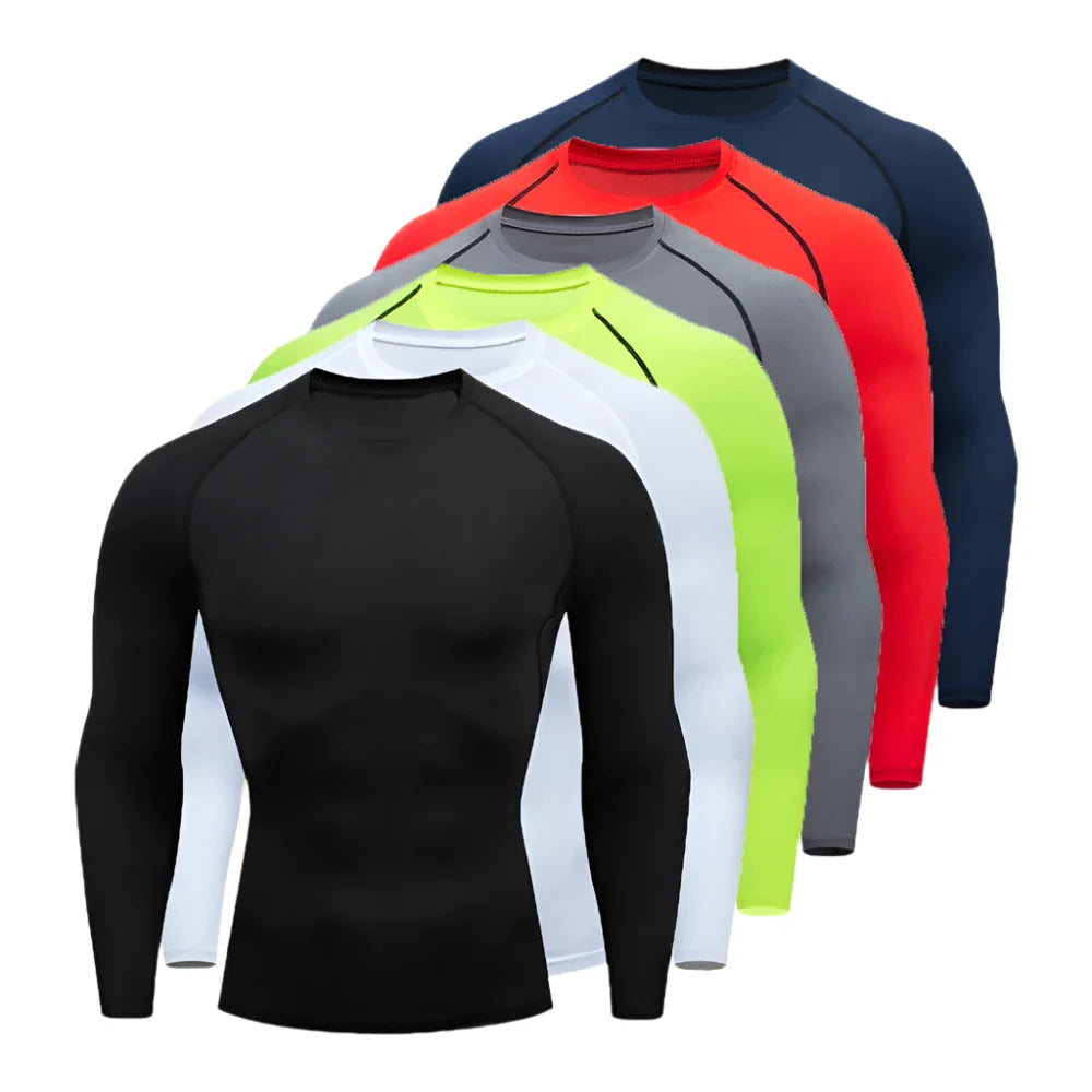 Men's Long Sleeve Fitness Tee for Spring Autumn Workouts