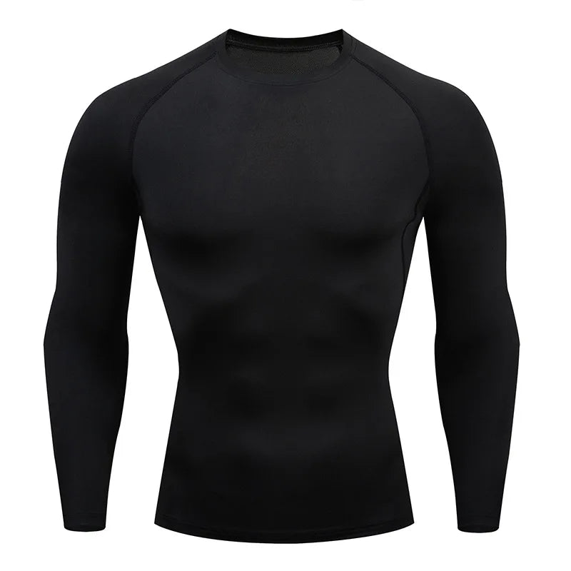 Men's Long Sleeve Fitness Tee for Spring Autumn Workouts
