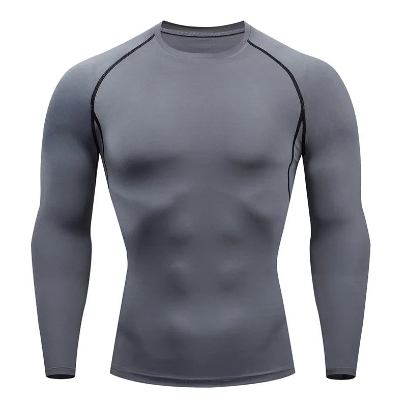Men's Long Sleeve Fitness Tee for Spring Autumn Workouts