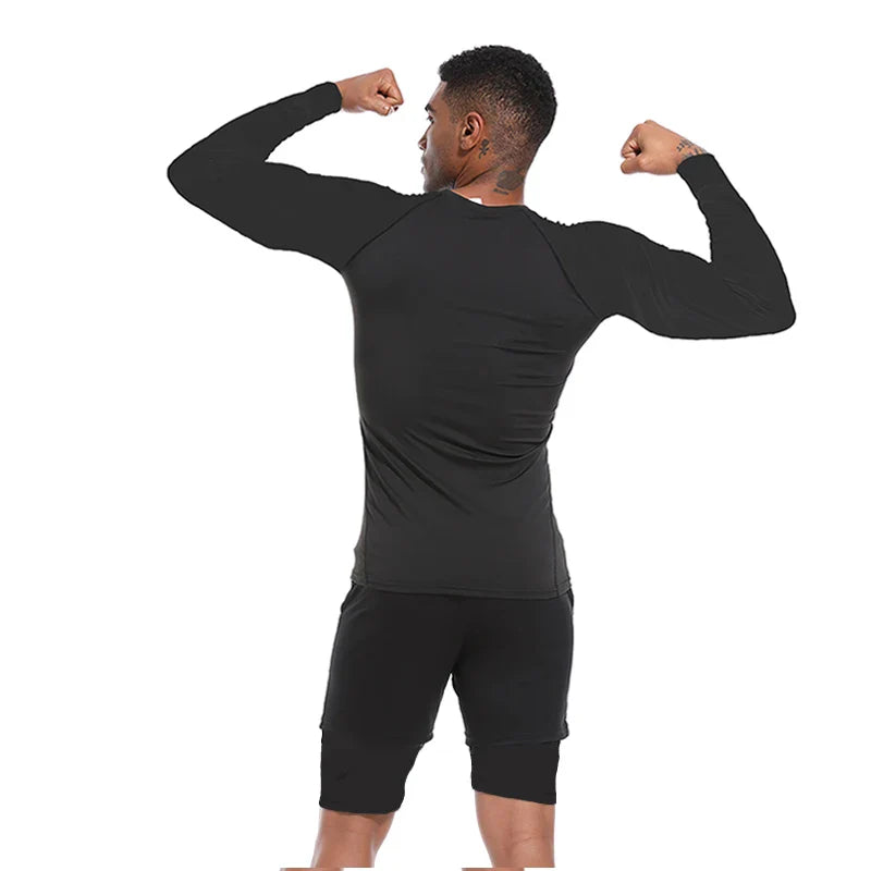 Men's Long Sleeve Fitness Tee for Spring Autumn Workouts
