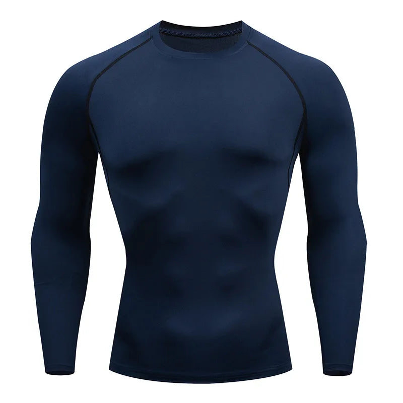 Men's Long Sleeve Fitness Tee for Spring Autumn Workouts