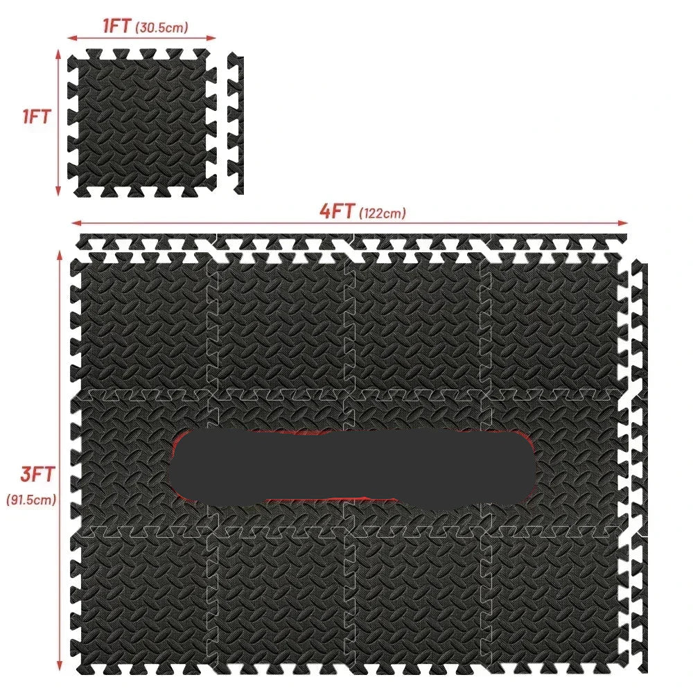 Interlocking Exercise Mats for Home Gym Flooring Set