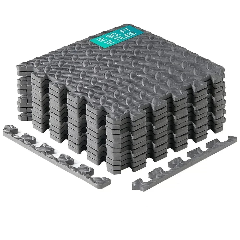 Interlocking Exercise Mats for Home Gym Flooring Set