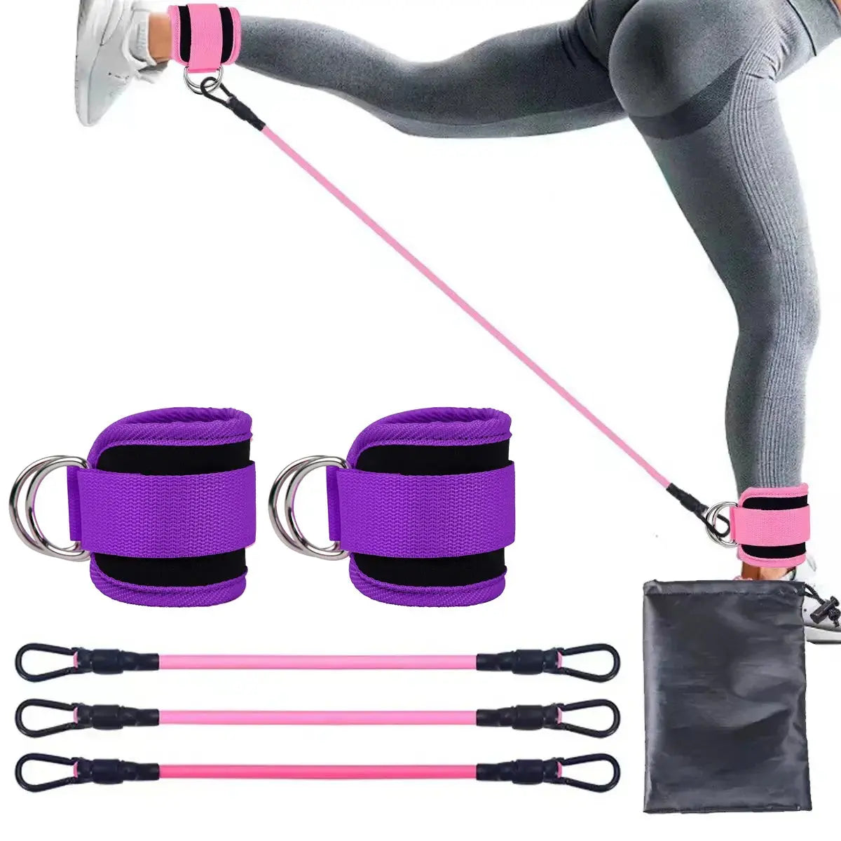 Ankle Strap Resistance Bands for Leg Strength Training