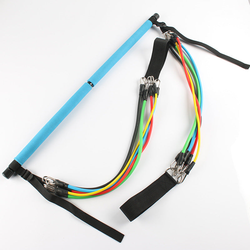 Portable Yoga Pilates Bar with Resistance Bands Fitness Trainer