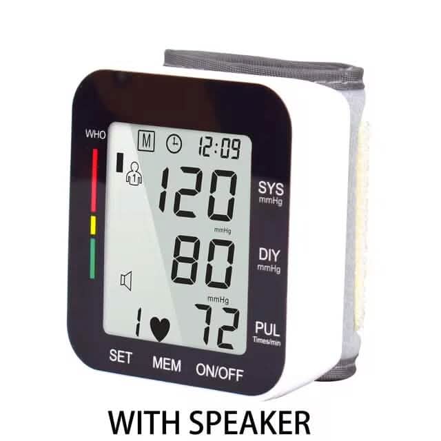 Digital Wrist Blood Pressure Monitor Automatic Cuff Machine