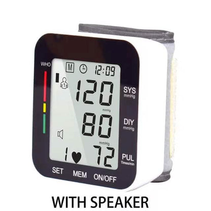 Digital Wrist Blood Pressure Monitor Automatic Cuff Machine