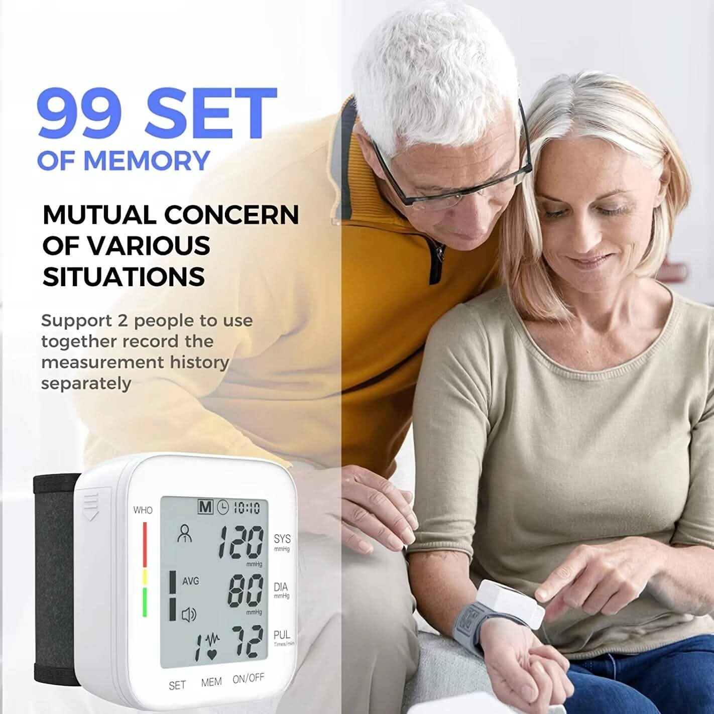 Digital Wrist Blood Pressure Monitor Automatic Cuff Machine