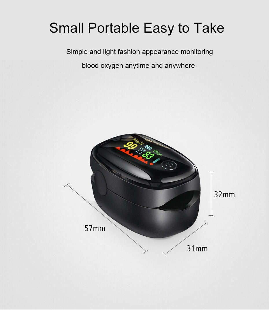 Fingertip Pulse Oximeter OLED Display Oxygen Heart Rate Monitor