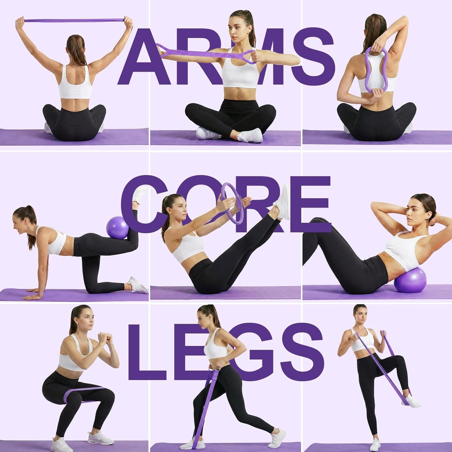13-Piece Yoga and Pilates Fitness Accessories Set Complete